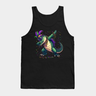 Mardigator Mardi Gras Dabbing Alligator Costume Men Women Tank Top